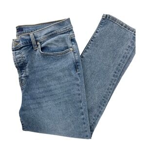 7 For All Mankind Womens High Rise Button Fly Straight Leg Jeans Josefina Sz 32